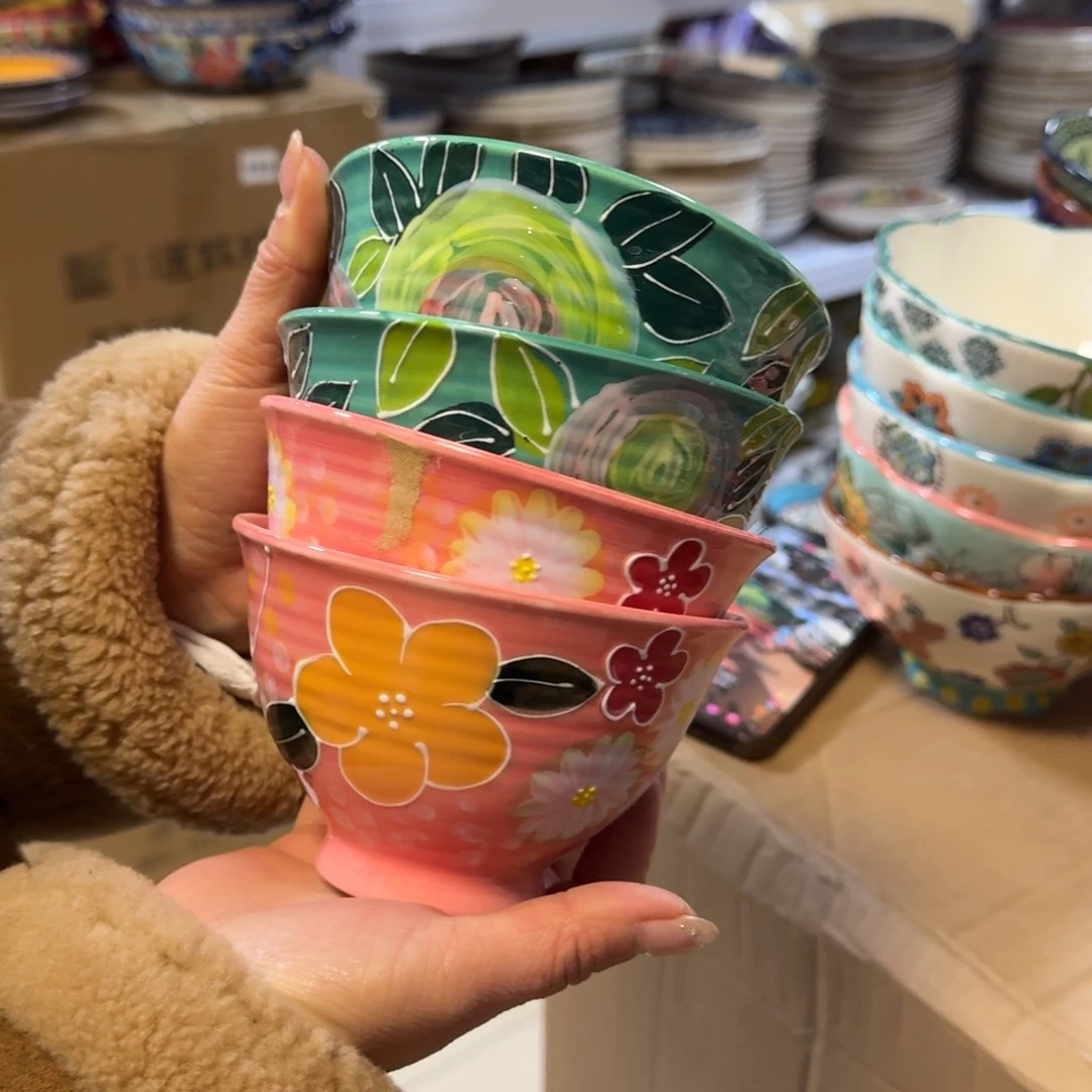 瓷片濑户烧饭碗4只，樱花2意乱情迷2