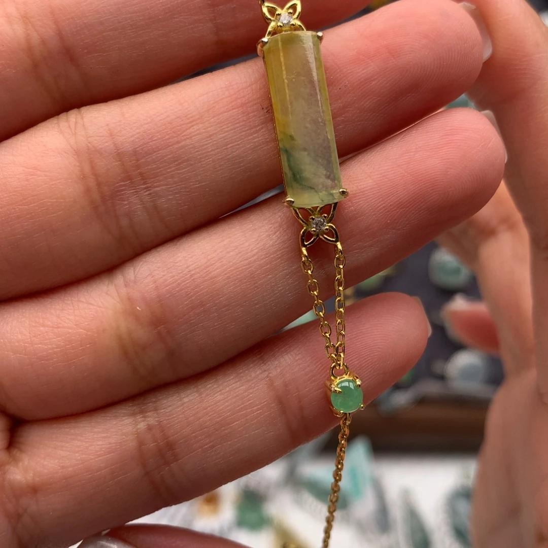 翡翠银S925镶嵌戒指手链