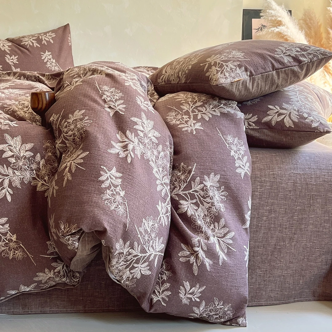 加厚极简高级复古原麻四件套姹寂风老钱风加厚磨毛保暖三件套