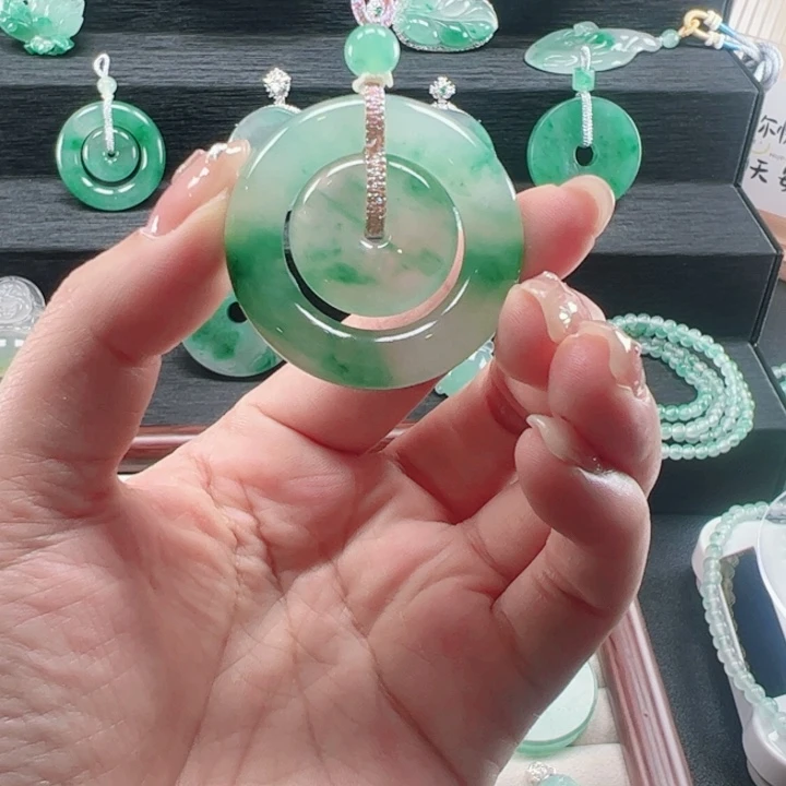 吊坠(不含链)未镶嵌石英质玉平安扣吊坠百搭款