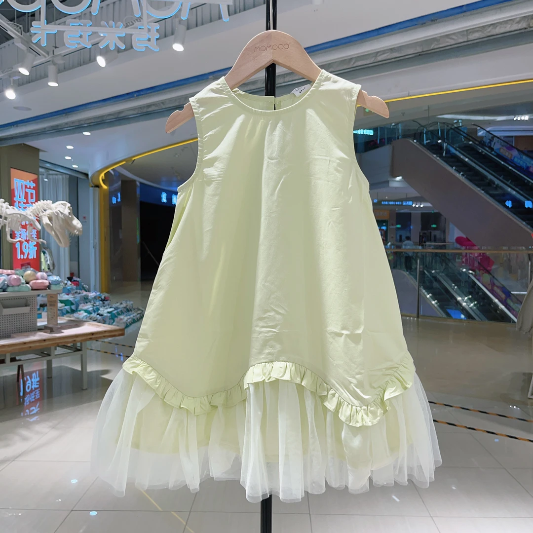 MOMOCO2025女童夏季森系小兔棉布连衣裙77680476007
