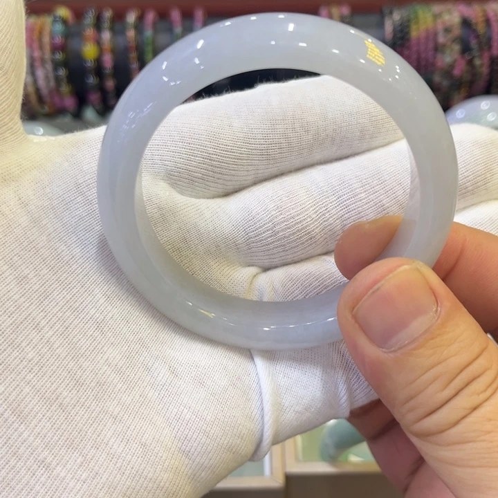 未镶嵌手镯翡翠四海哥翡翠淡紫色正圈