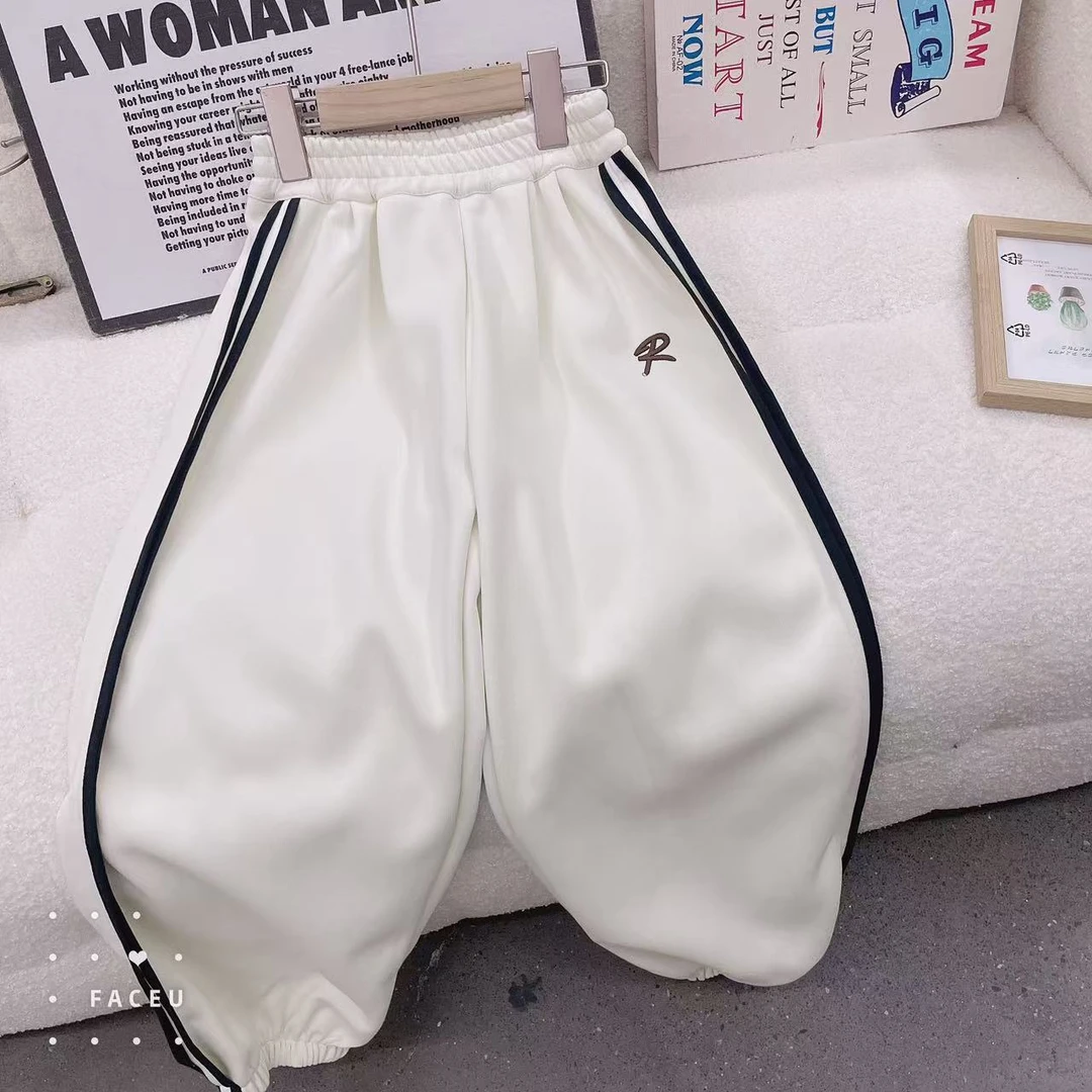 501133《现》春款韩版儿童直筒休闲一体绒时尚百搭舒适洋气休闲裤