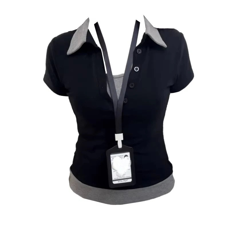 YIDENG大码胖MM假两件修身针织衫女春季新款修身显瘦洋气打底衫长