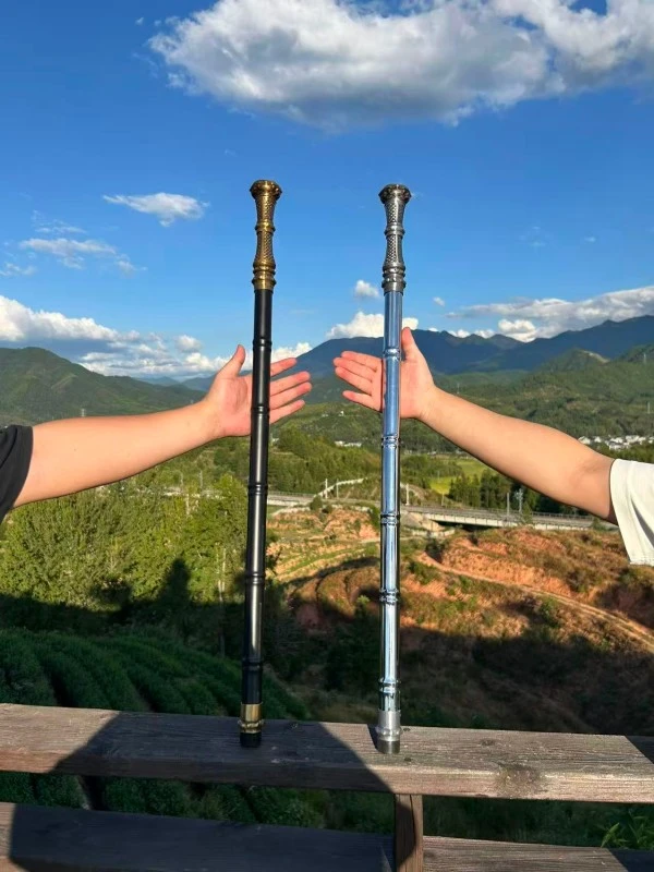 多功能棍里龙胆亮银反接枪一体锰钢淬火未开刃适合户外车载