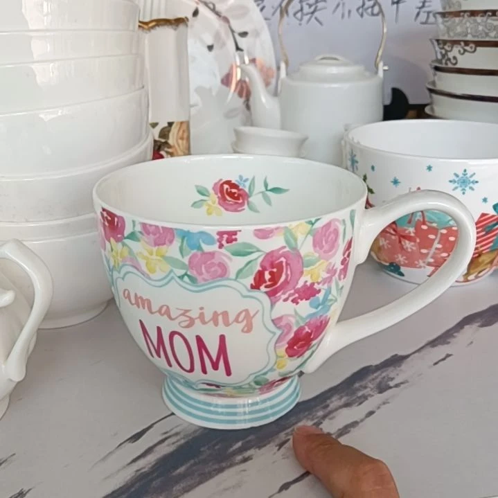 500毫升骨质瓷高脚大早餐杯