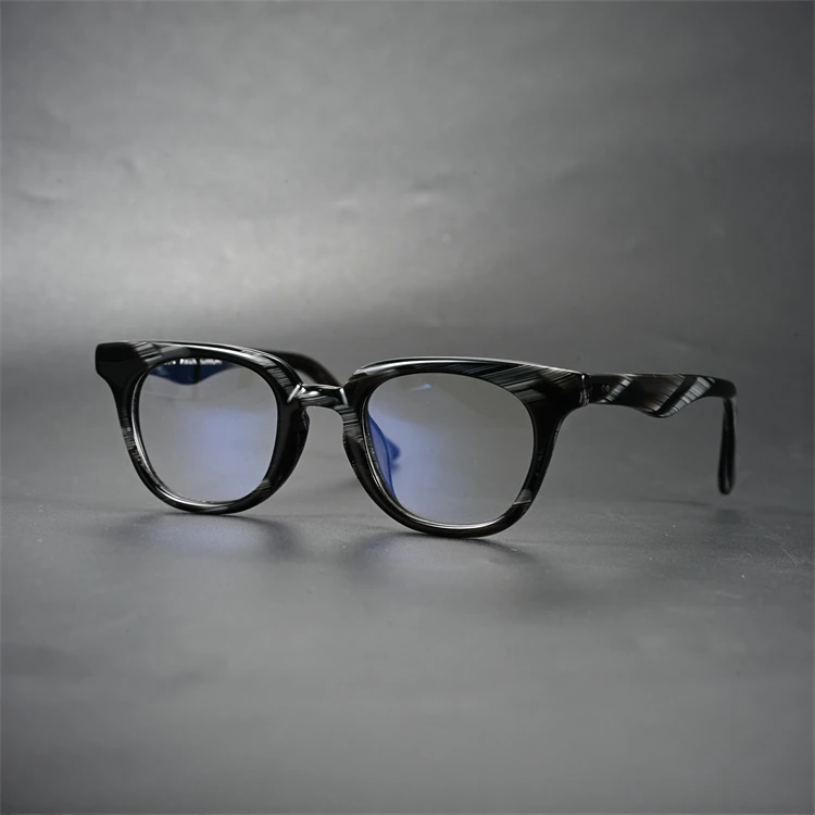 复古个性方框镜框男眼镜架配近视防蓝光变色镜片大脸板材镜框6565