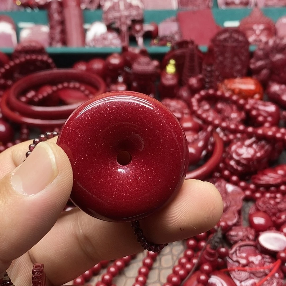 天然辰砂朱砂平安扣