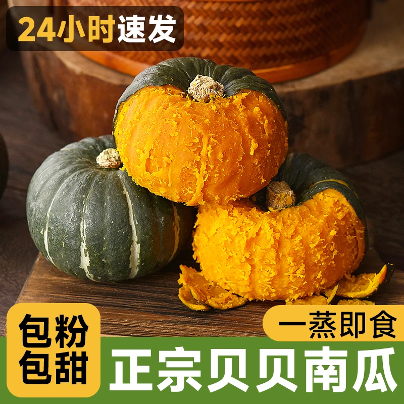 粉糯香甜正宗贝贝南瓜板栗南瓜小南瓜嫩瓜儿童宝宝辅食新鲜整箱10