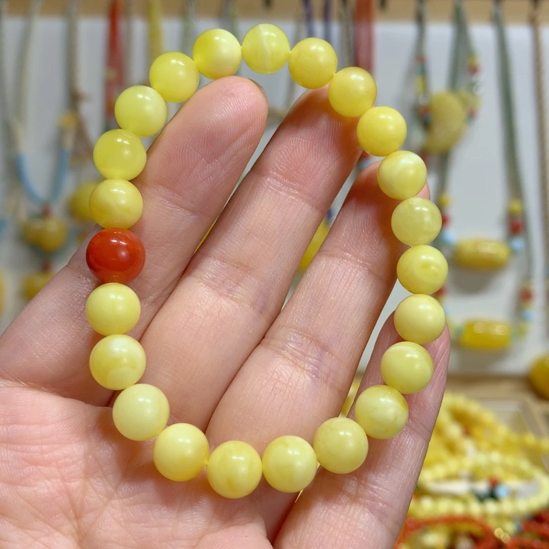 蜜蜡未镶嵌手链7.9mm