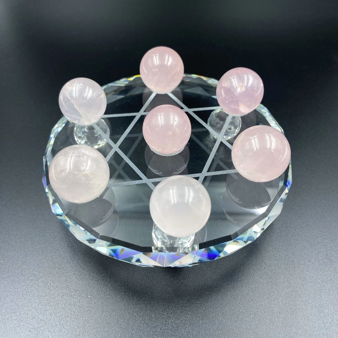 小龙师傅七星粉水晶摆件