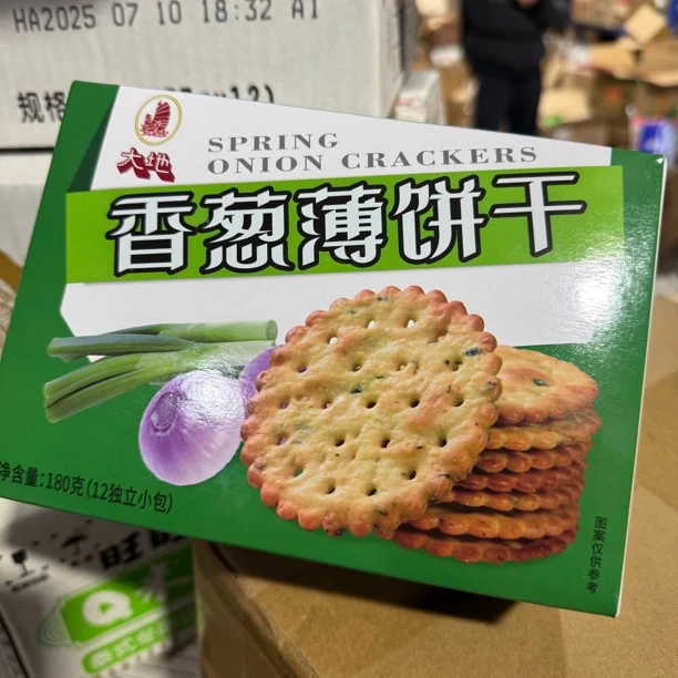 【保质期至26.1.7】大地香葱薄饼干180g×4盒
