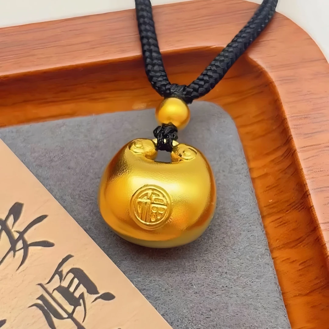 铜合金吊坠 古法精品小胖福吊坠实心项坠小福袋挂坠福字元宝