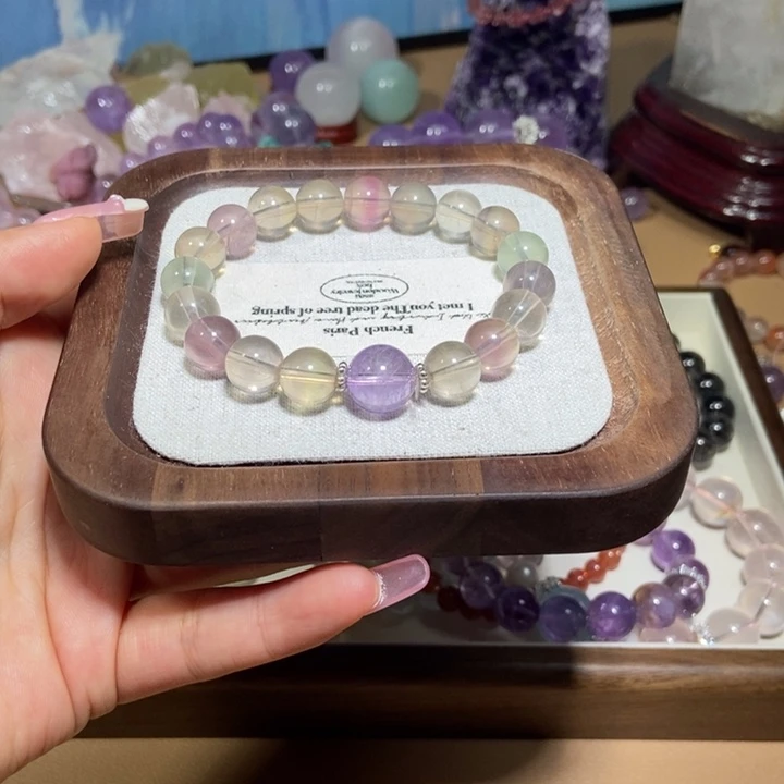 水晶手串合金冰淇淋萤石