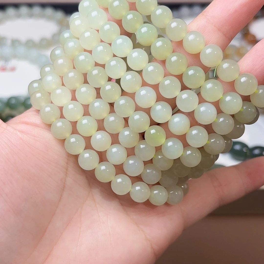 和田玉未镶嵌手链8 特细
