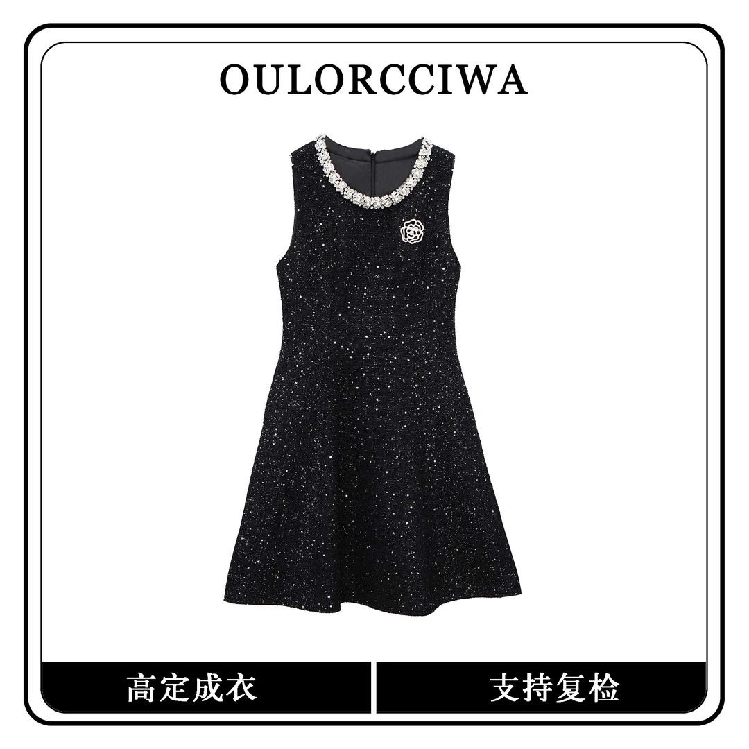 【立裁小黑裙】小香风高级轻奢气质连衣裙时尚收腰显瘦OLQW-2190