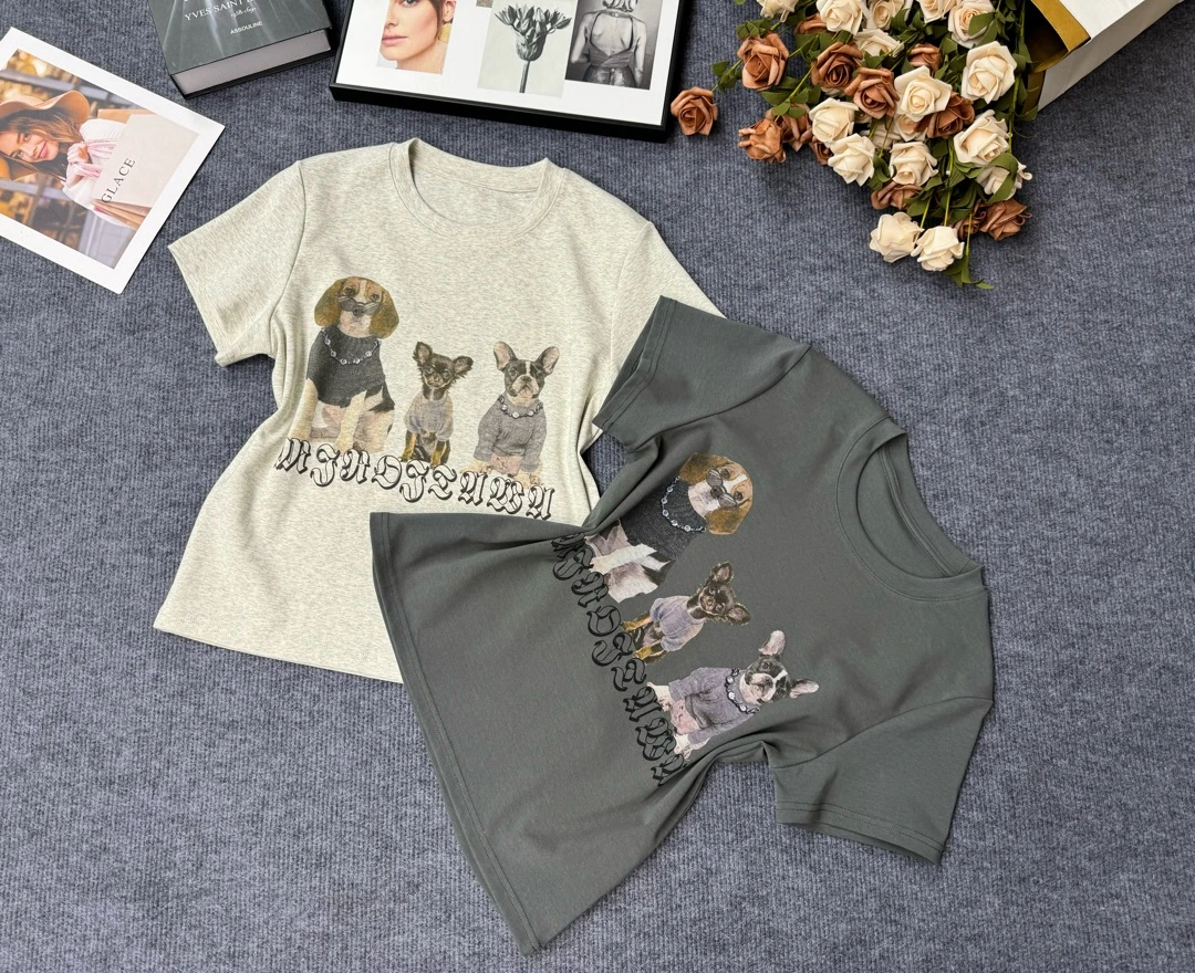 三只狗狗印花T恤504