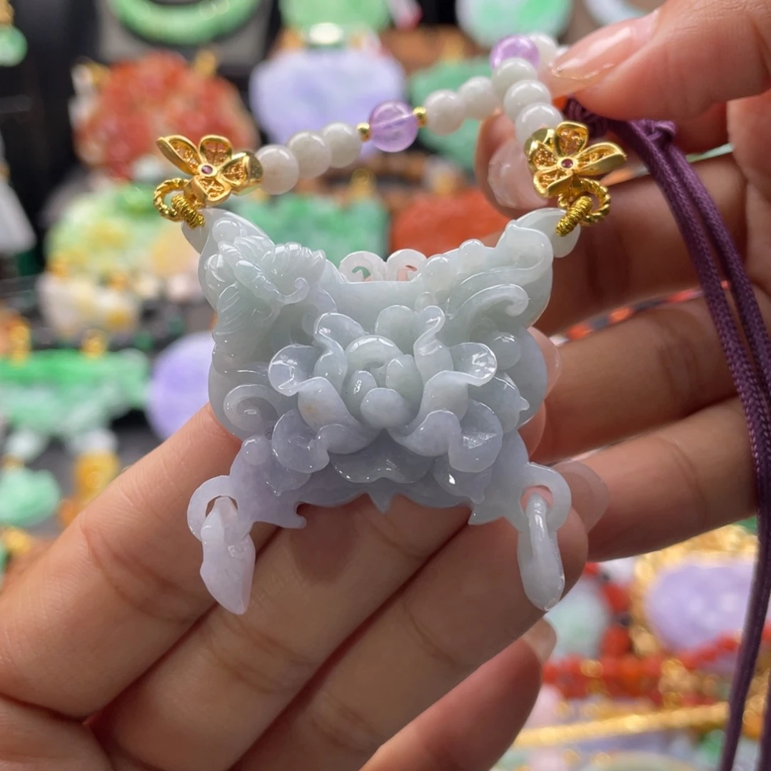 翡翠未镶嵌颈饰代编织