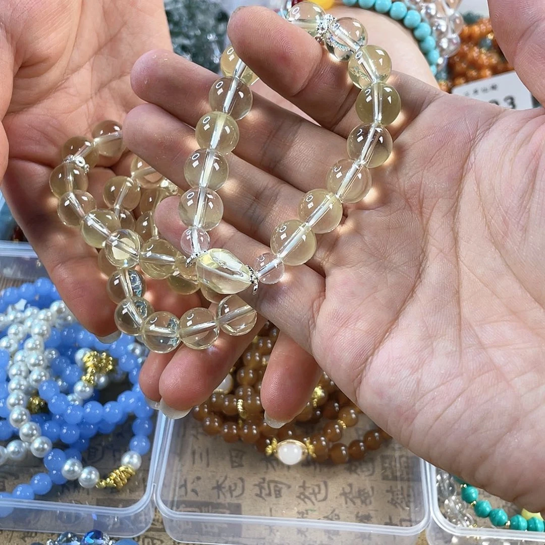 檀香木手串银S925镀金镶嵌