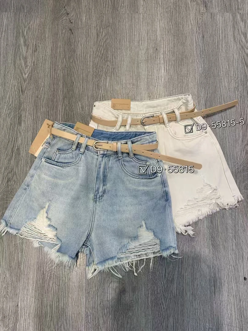 25新款韩单重工水洗牛仔短裤