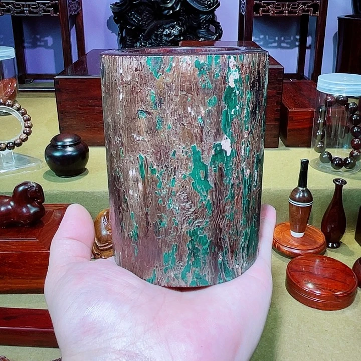 檀香紫檀（小叶紫檀）拆房老料，笔筒