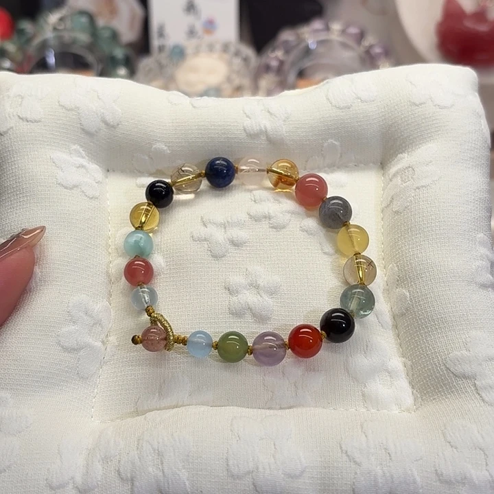 银S925镶嵌手链水晶水晶多宝手串