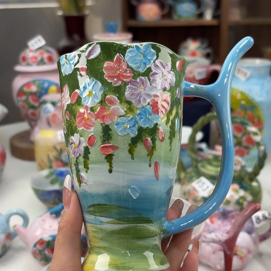 瓷片景德镇手绘高温釉下彩陶瓷茶具