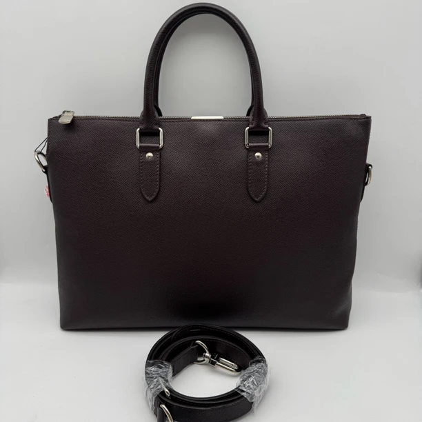 99新 LouisVuitton/路易威登 98新深棕色十字纹手提公文包/2301