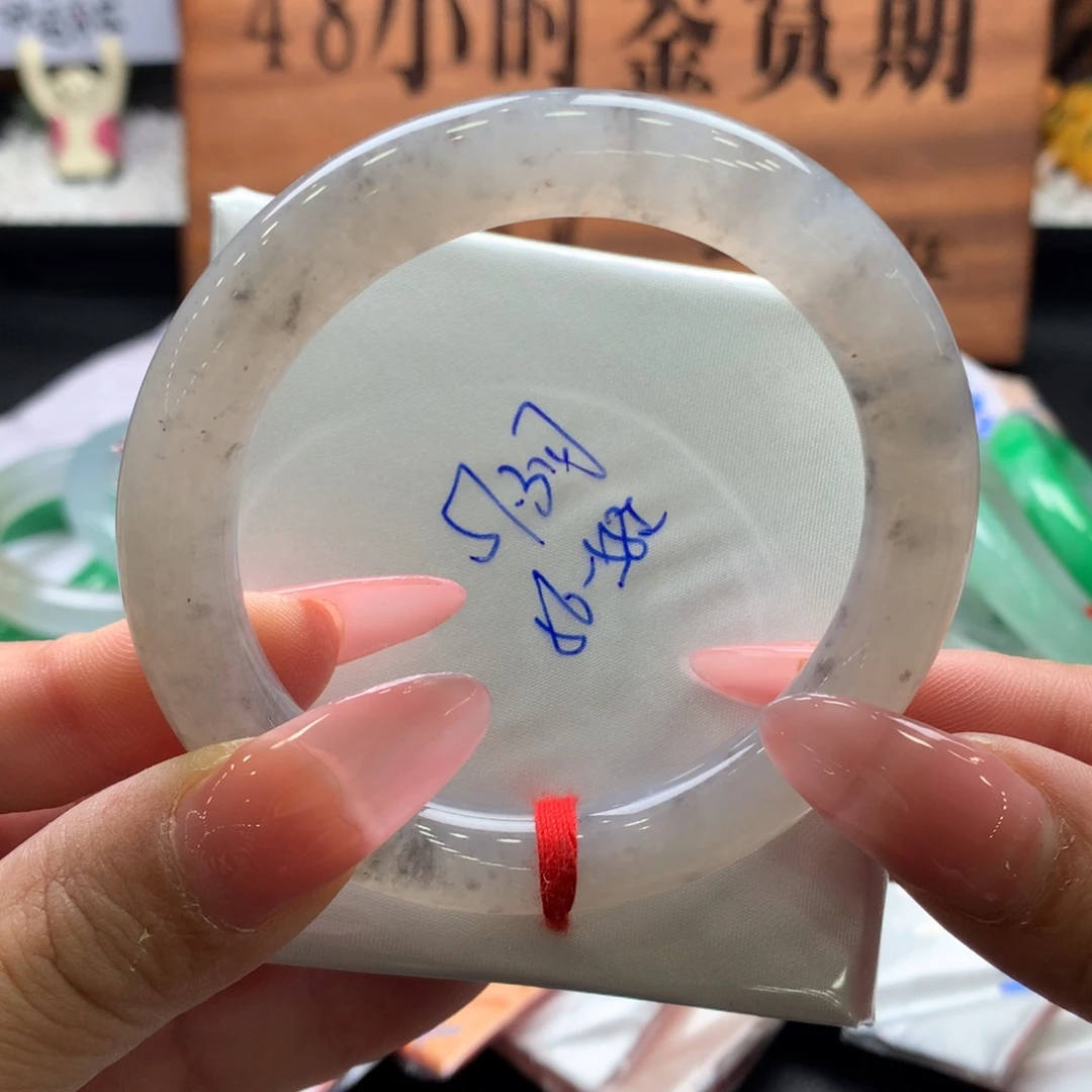 翡翠未镶嵌手镯57圆条