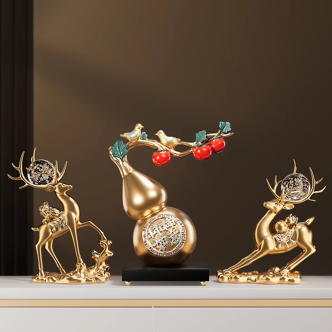 新中式葫芦摆件2025新款酒柜客厅装饰品高端大气搬家乔迁礼物送人