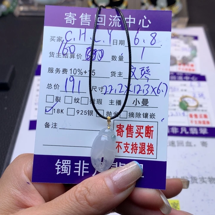 翡翠18K金镶嵌颈饰C****X