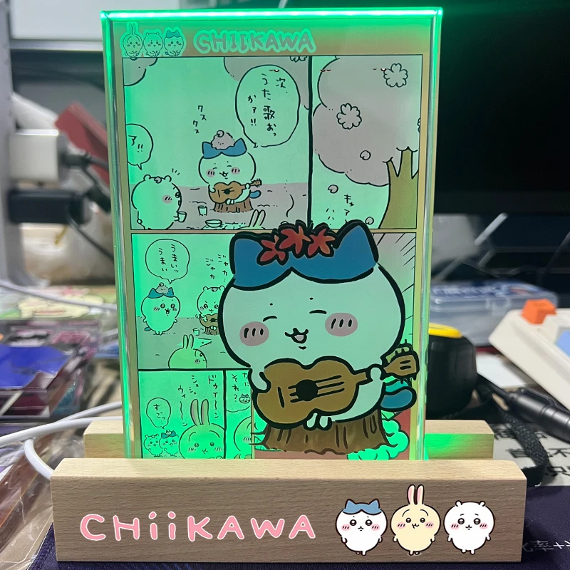 亚克力展示木制7色灯光底座