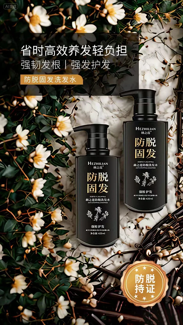 防脱固发控油去屑养发蓬松润养温和清爽洗发水