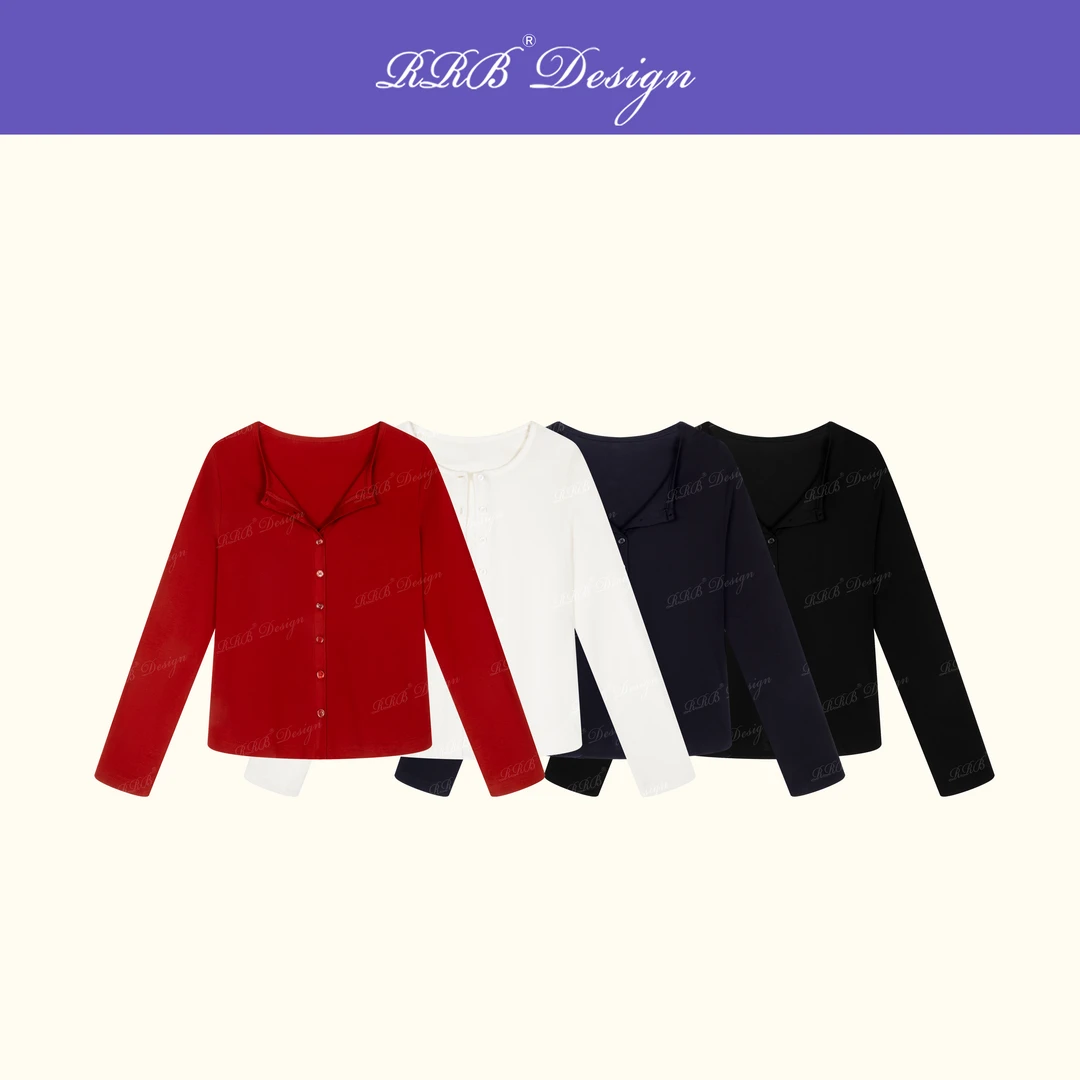 RRB Design「摩卡慕斯」莱赛尔绵羊毛桑蚕丝修身显瘦纯色长袖针织衫