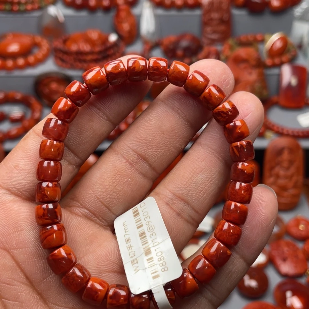 南红玛瑙未镶嵌珠宝奇石单圈7