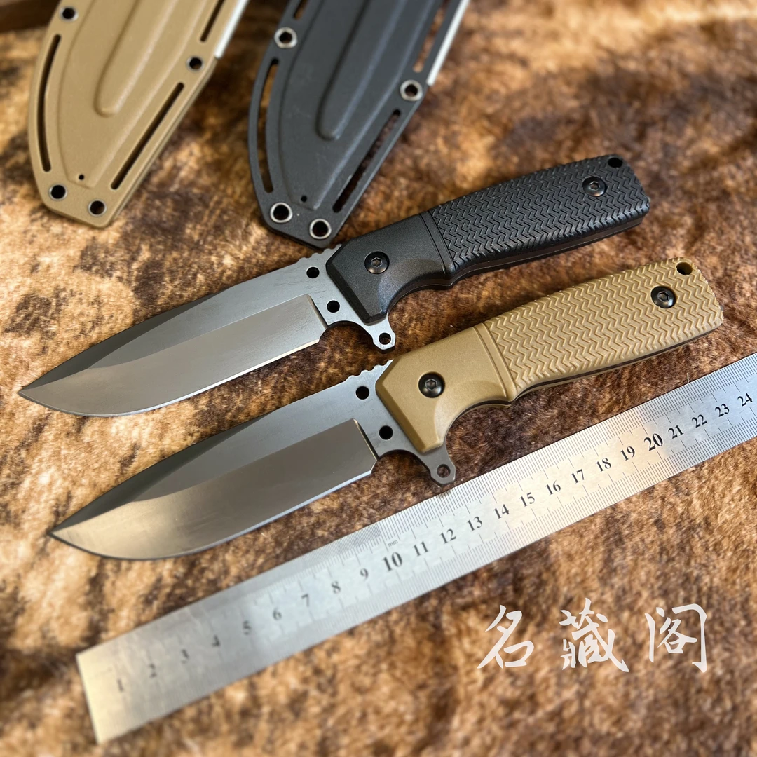 新疆包邮【丛林】收藏级别D2钢户外露营直刀超厚锋利高硬度手把肉刀