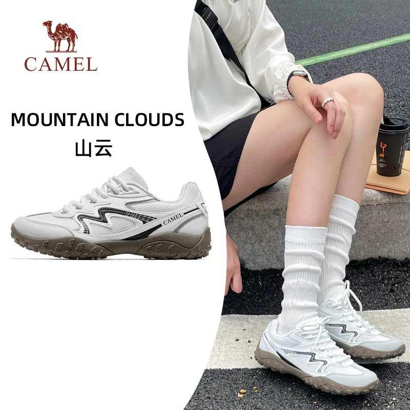 流光风骆驼山云德训鞋休闲鞋春季新款百搭防滑徒步鞋网面男女鞋