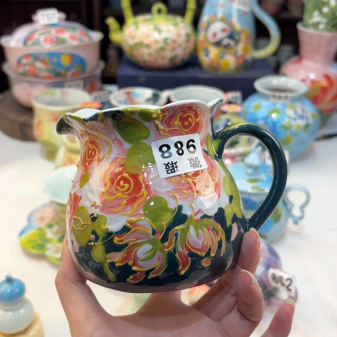 景德镇手绘高温釉下彩陶瓷茶具