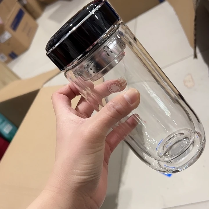 华象双层2202-6黑 玻璃杯