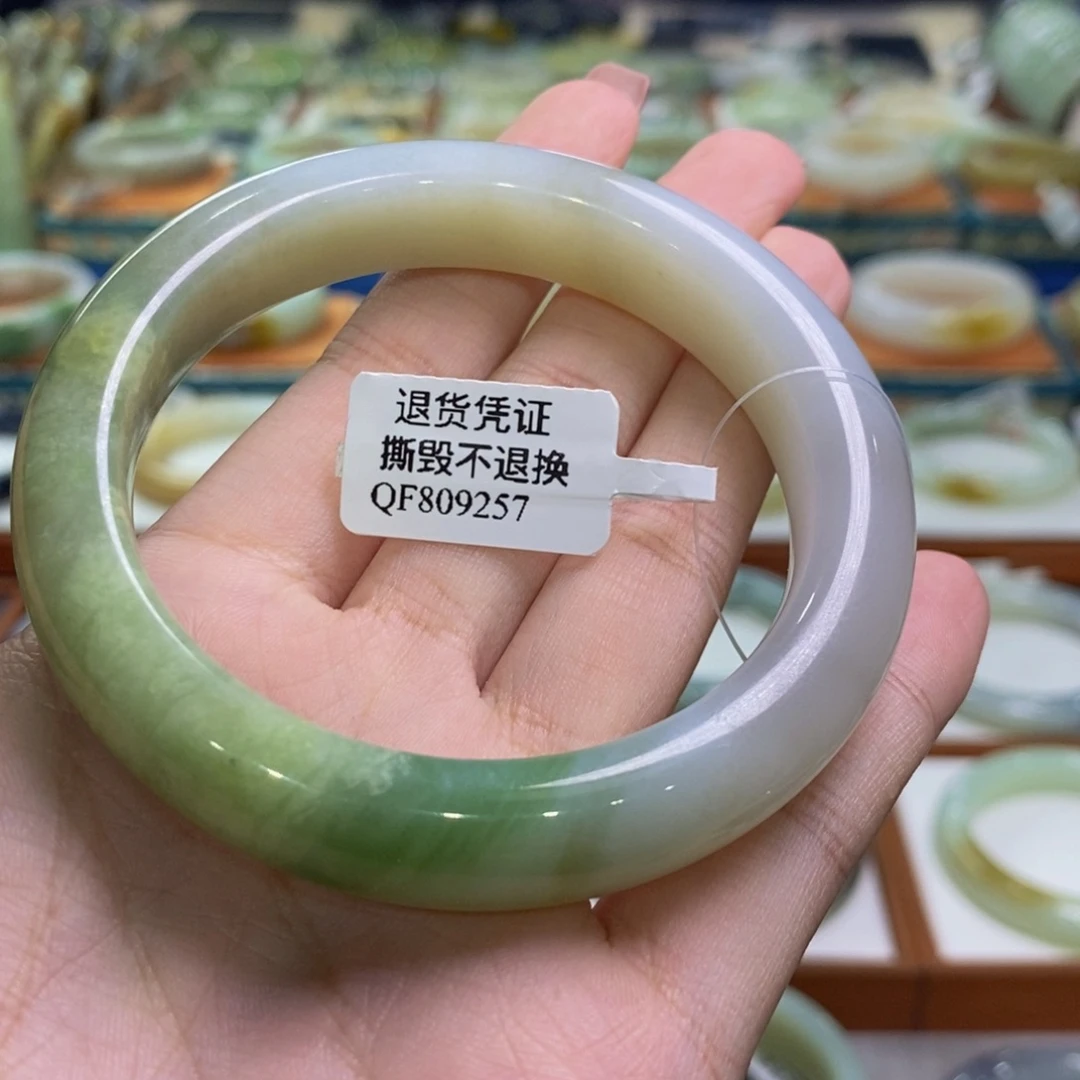 和***玉未镶嵌手镯和田玉翠青57/58