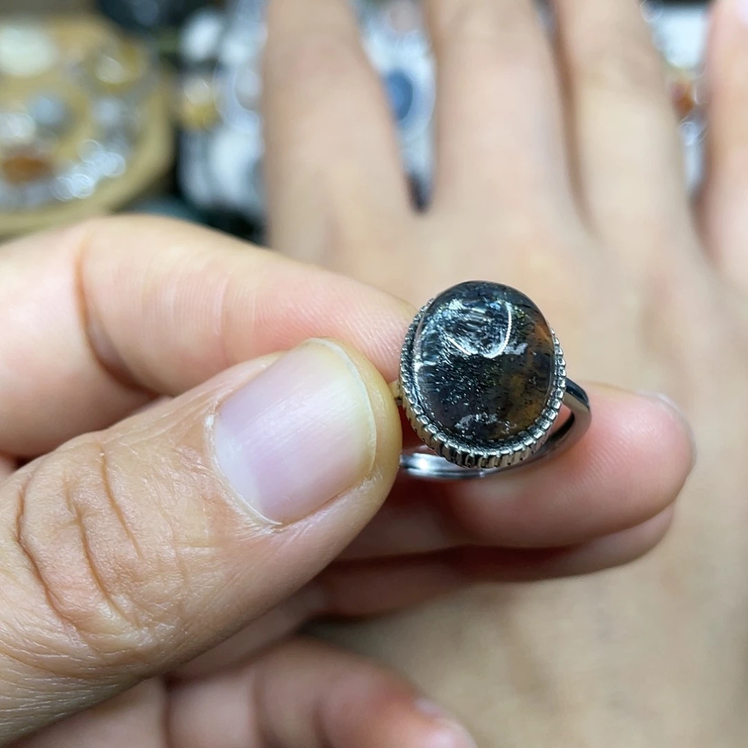 【闪购商品】银S925镶嵌珠宝半成品水晶戒指