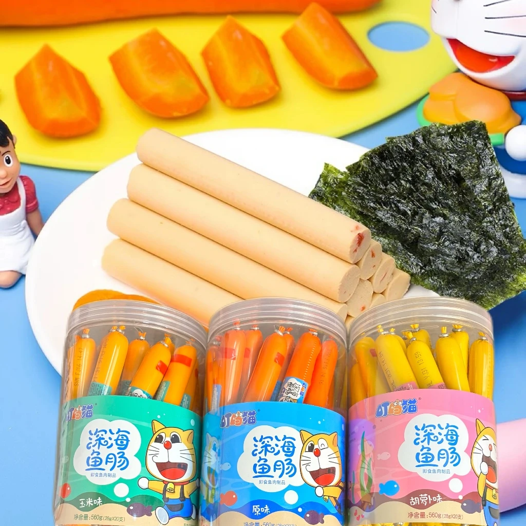 叮当猫深海鱼肠多种口味健康营养美味即食零食辅食