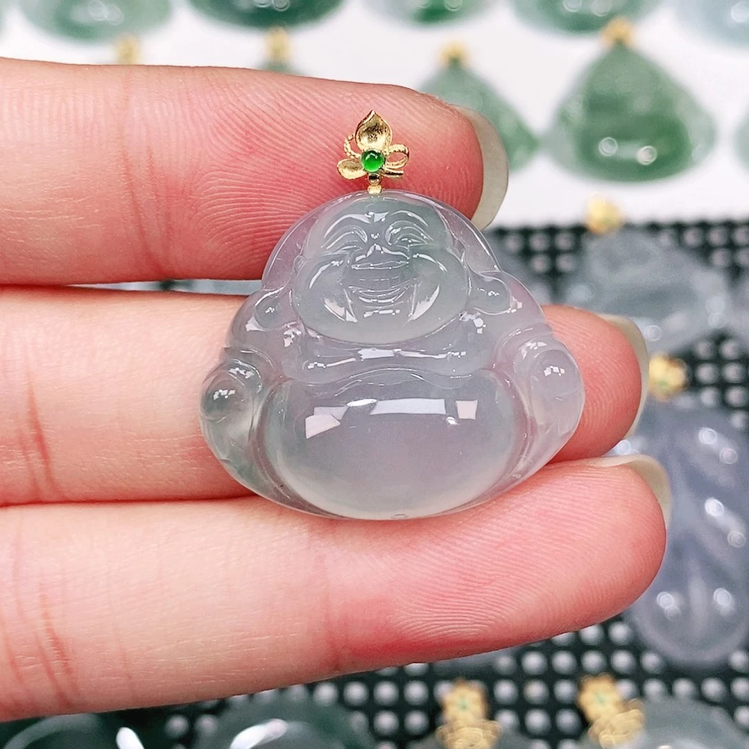 颈饰18K金镶嵌翡翠