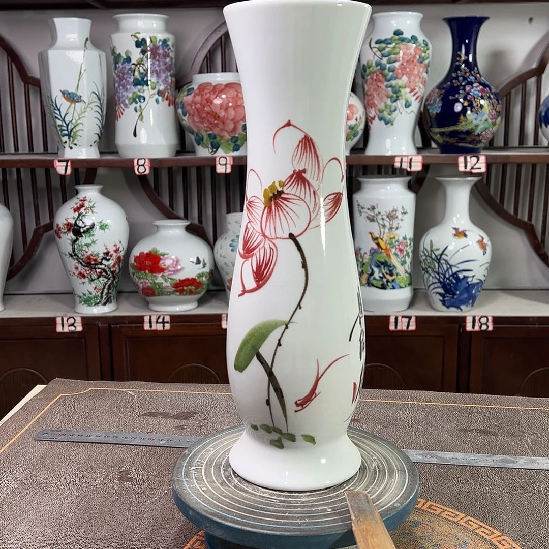 摆件陶景德镇陶瓷蛮荷花