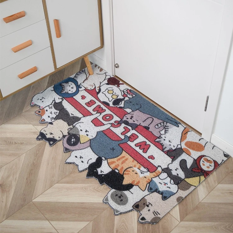2025卡通家用进门防滑地垫耐脏耐磨入户脚垫pvc可裁剪丝圈地垫