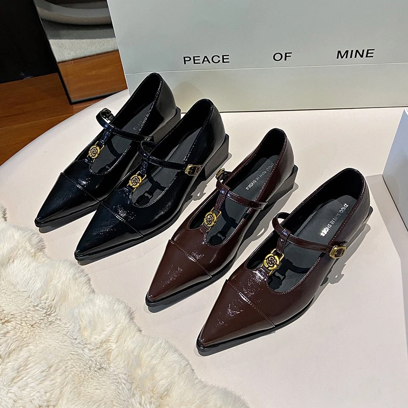 法式尖头蝴蝶结单鞋时尚方头秋季尖头女鞋浅口单鞋春季皮鞋