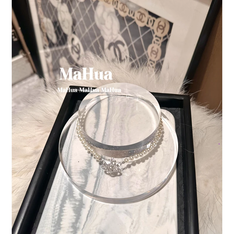 铜合金仿珍珠吊坠 铜合金仿珍珠项链 P1831 气质贝珠星球项链