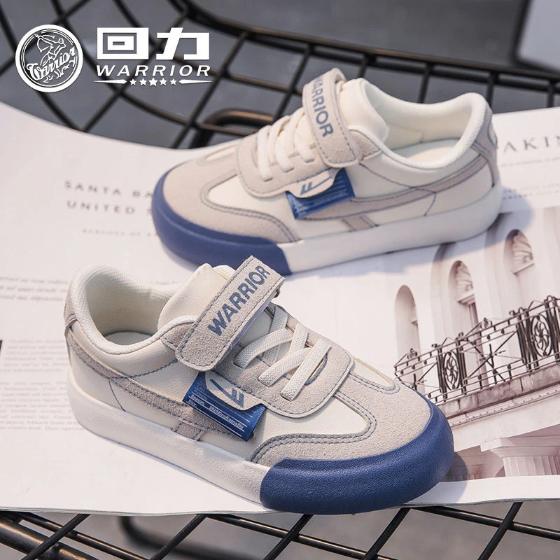 Warrior/回力0762春秋季板鞋男童运动中大童鞋休闲鞋舒适板鞋B-1