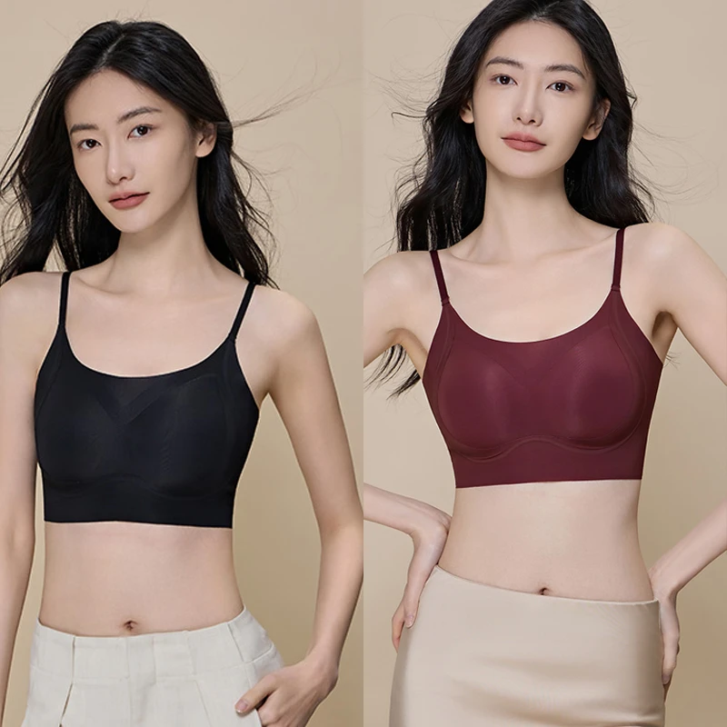 【短款】2025新款网红爆款免穿文胸一体内搭吊带背心女款内衣美背
