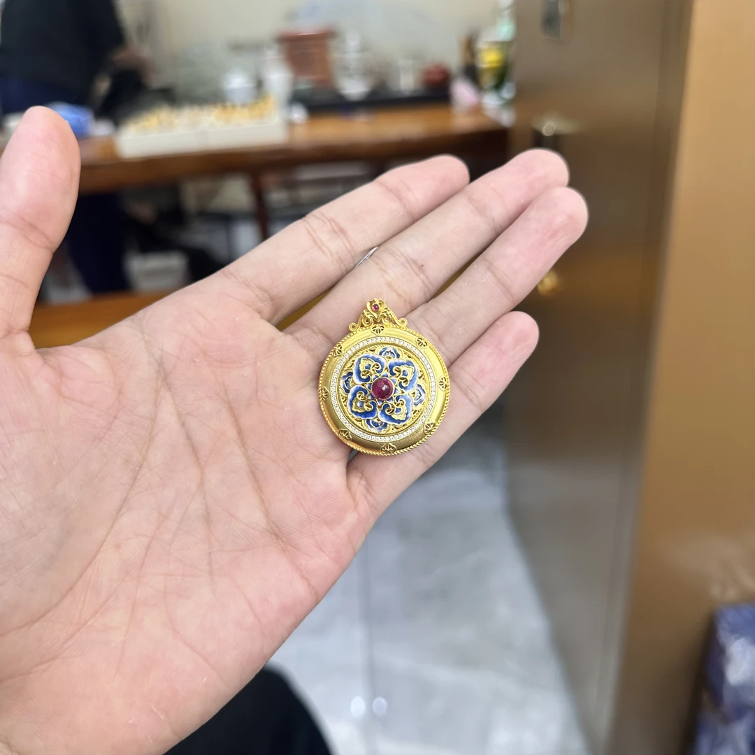 足金999青花彩罗盘